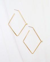 Load image into Gallery viewer, Webster Diamond Shaped Hoop Earring Gold
