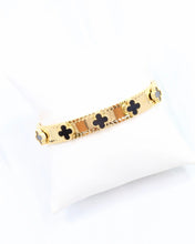 Load image into Gallery viewer, Amal Clover Bangle Bracelet Black
