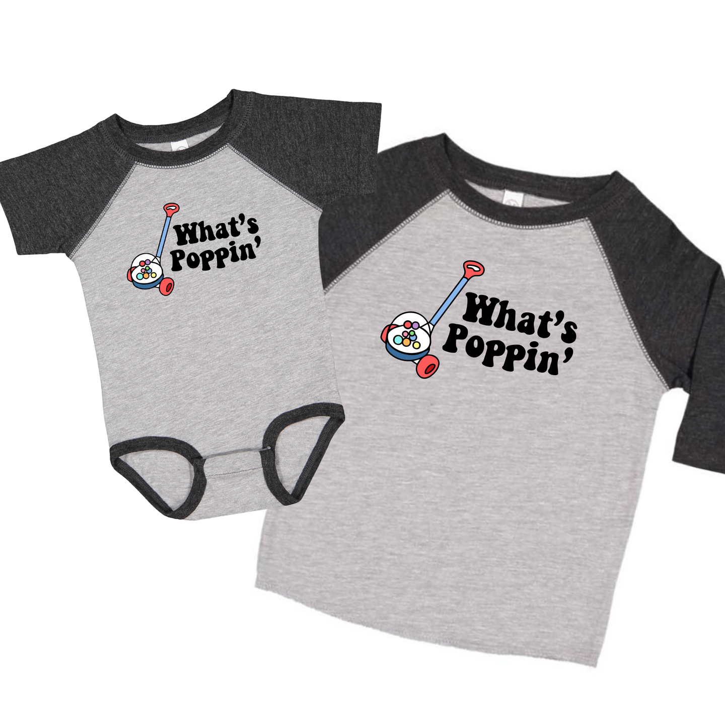 What's Poppin' Baby & Toddler Baseball Tee