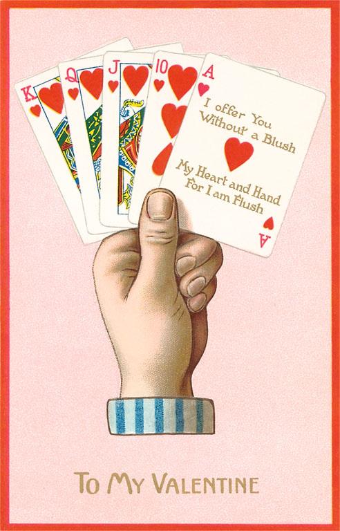 To My Valentine, Poker Hand of Hearts Straight Flush Card