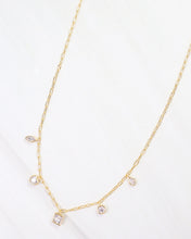 Load image into Gallery viewer, Boulder City CZ Charm Necklace WR Gold
