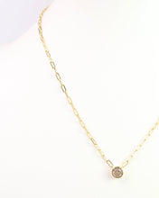 Load image into Gallery viewer, Gia Round CZ Link Necklace WR Gold
