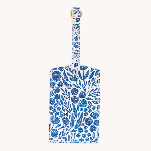 Porcelain Floral Luggage Tag.