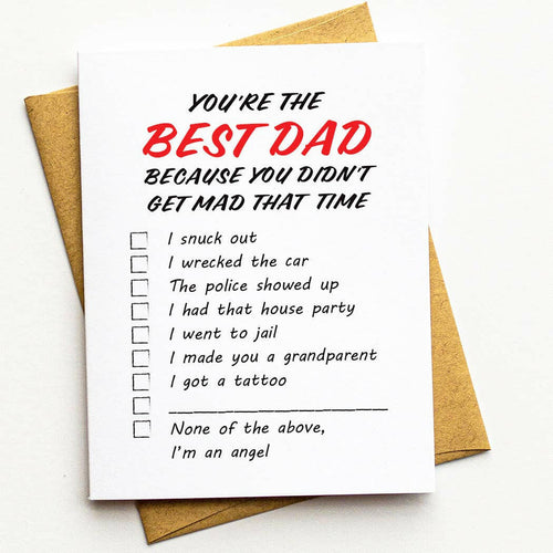 Funny Best Dad Multiple Choice - Father's Day Greeting Card.