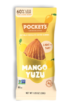 Load image into Gallery viewer, Mango Yuzu Chocolate Almonds, 1.05 oz Single Serve Packs
