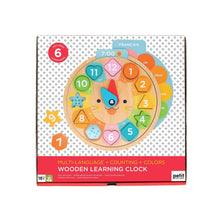 Load image into Gallery viewer, Multi-Language + Counting + Colors Wooden Learning Clock.
