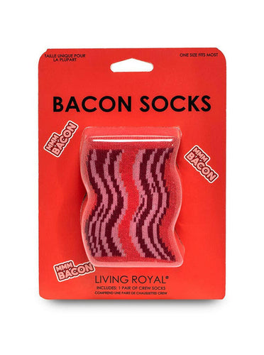 3D Packaged Crew Socks - Bacon Strips - 