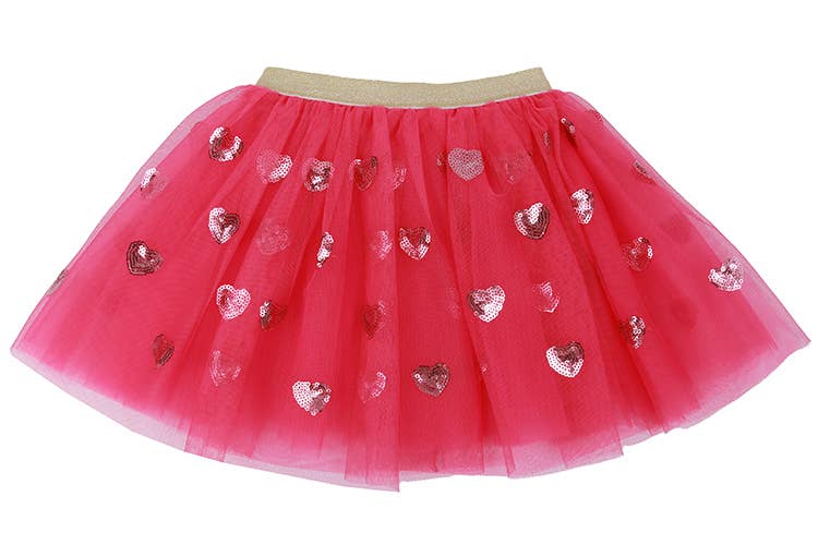 Hot Pink Tulle with pink hearts tutu