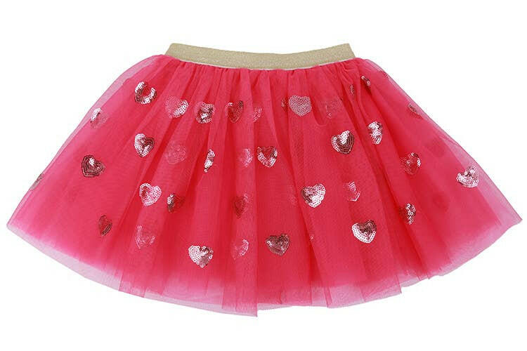 Hot Pink Tulle with pink hearts tutu.