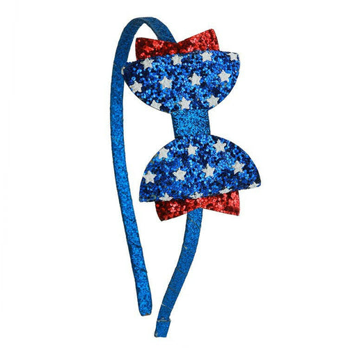 Red, White, & Blue Bow Headband.