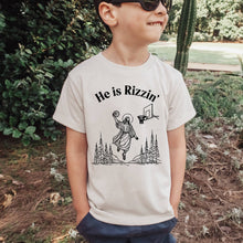 Load image into Gallery viewer, He Is Rizzin&#39; Kid&#39;s Tee Shirt, Kids Easter Shirt, Easter Tee
