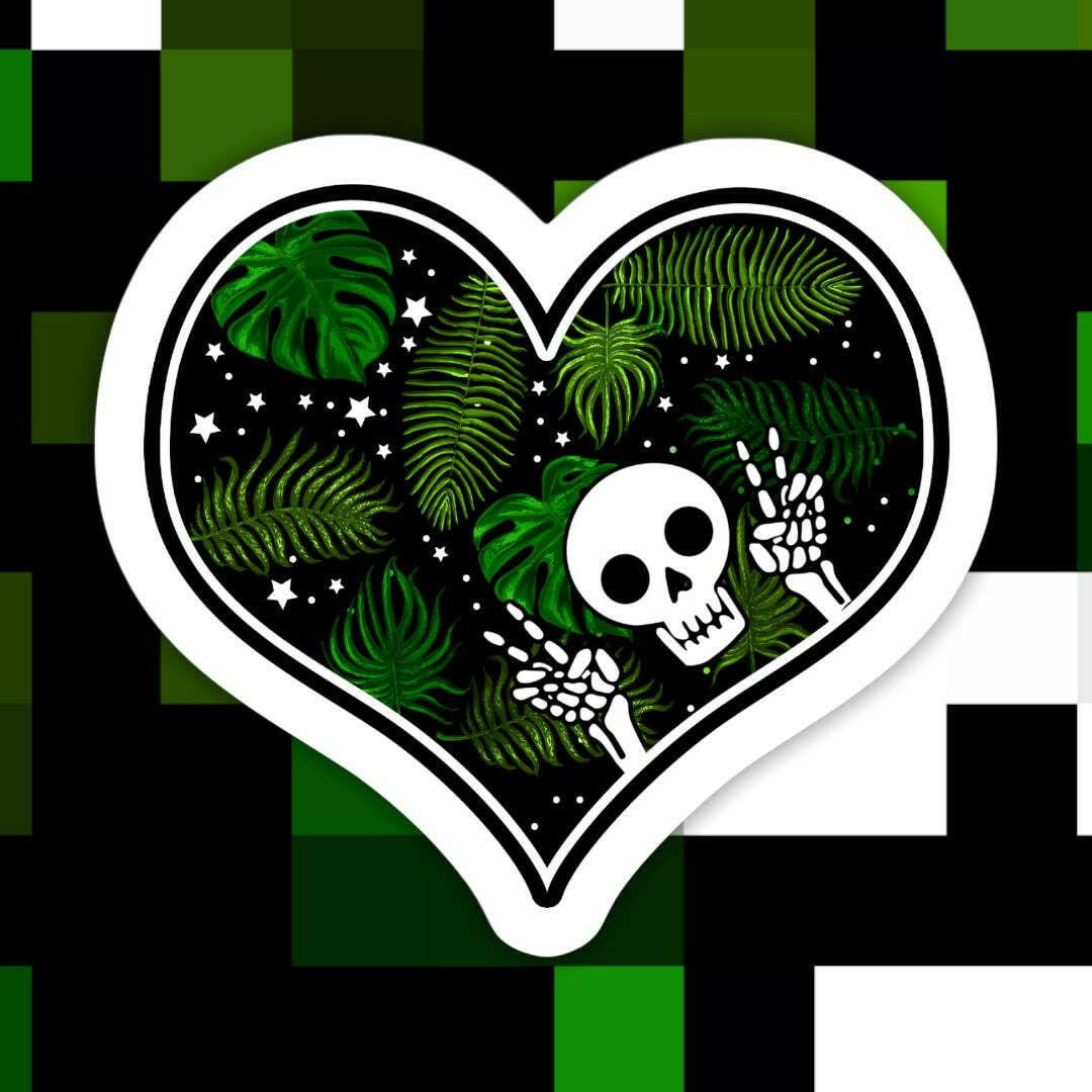 Plant Love Skeleton Sticker.