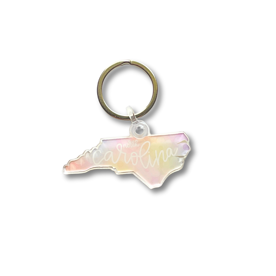 Floral NC Keychain.