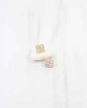 Load image into Gallery viewer, Clovis CZ Clover Stud Earring WR Gold
