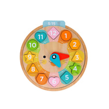 Load image into Gallery viewer, Multi-Language + Counting + Colors Wooden Learning Clock.
