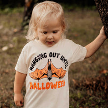 Load image into Gallery viewer, Hanging Out Until Halloween Kids Tee.
