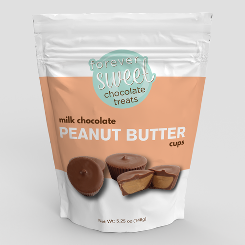 Forever Sweet Milk Peanut Butter Cups 5.25 oz Pouch Bag.