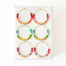 Load image into Gallery viewer, Colorful Gold Filled Ombre Hoops.
