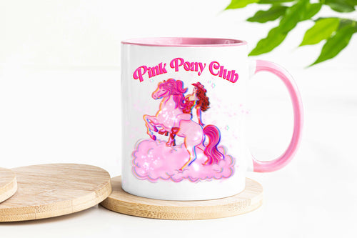 Pink Pony Club Mug with Pink Handle.