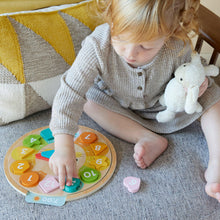 Load image into Gallery viewer, Multi-Language + Counting + Colors Wooden Learning Clock.
