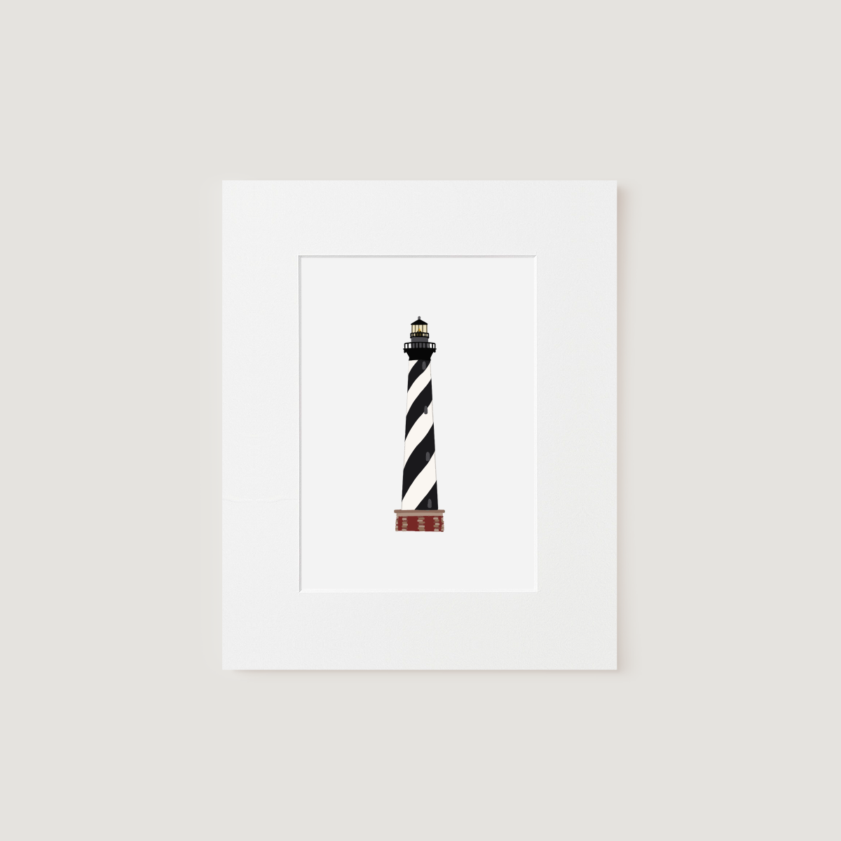 Matted Art Print, Cape Hatteras Lighthouse.