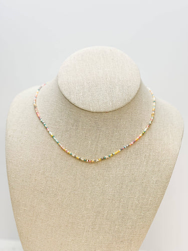 Pastel Multi Seed Bead Necklace.