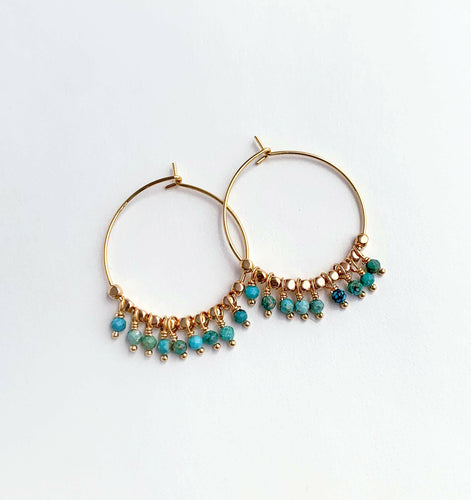 Turquoise Bohemian Hoops | Boho Hoops.