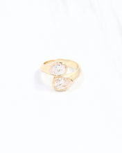 Load image into Gallery viewer, Kristy Teardrop CZ Adjustable Ring Gold
