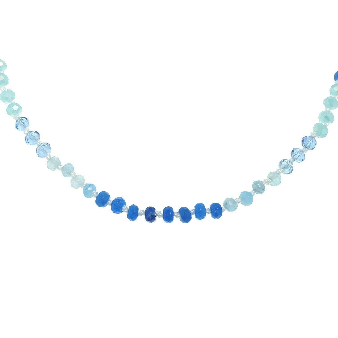 Iridescent Natural Gemstone Glass Beaded Necklace.