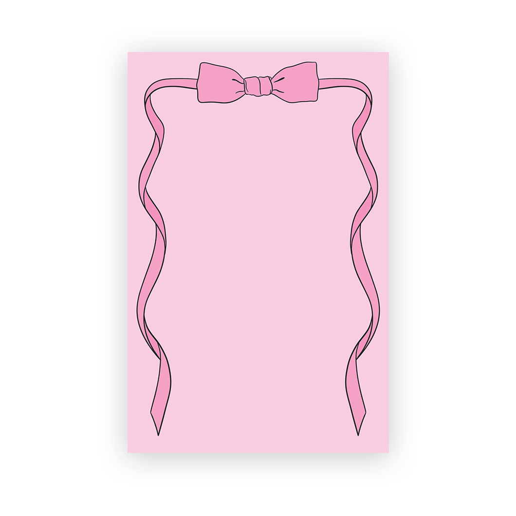 Pink Ribbon Bow Notepad