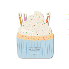 Load image into Gallery viewer, Birthday Cupcake die-cut folded Greeting Card
