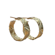 Load image into Gallery viewer, Handwoven Wire Small Everyday Hoop Earrings.

