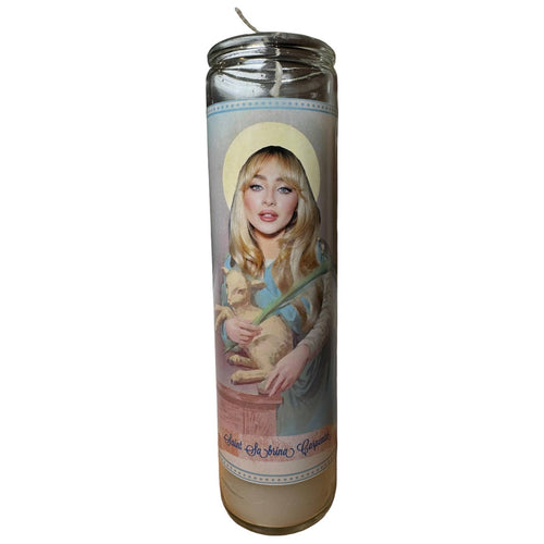 Sabrina Carpenter Devotional Prayer Saint Candle.