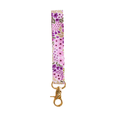 Lilac Floral Wristlet Keychain.