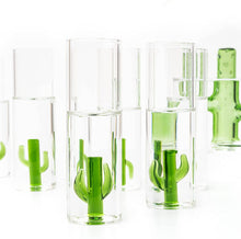 Load image into Gallery viewer, Decanter Set with Cactus Decanter and 6 Cactus Shot Glasses
