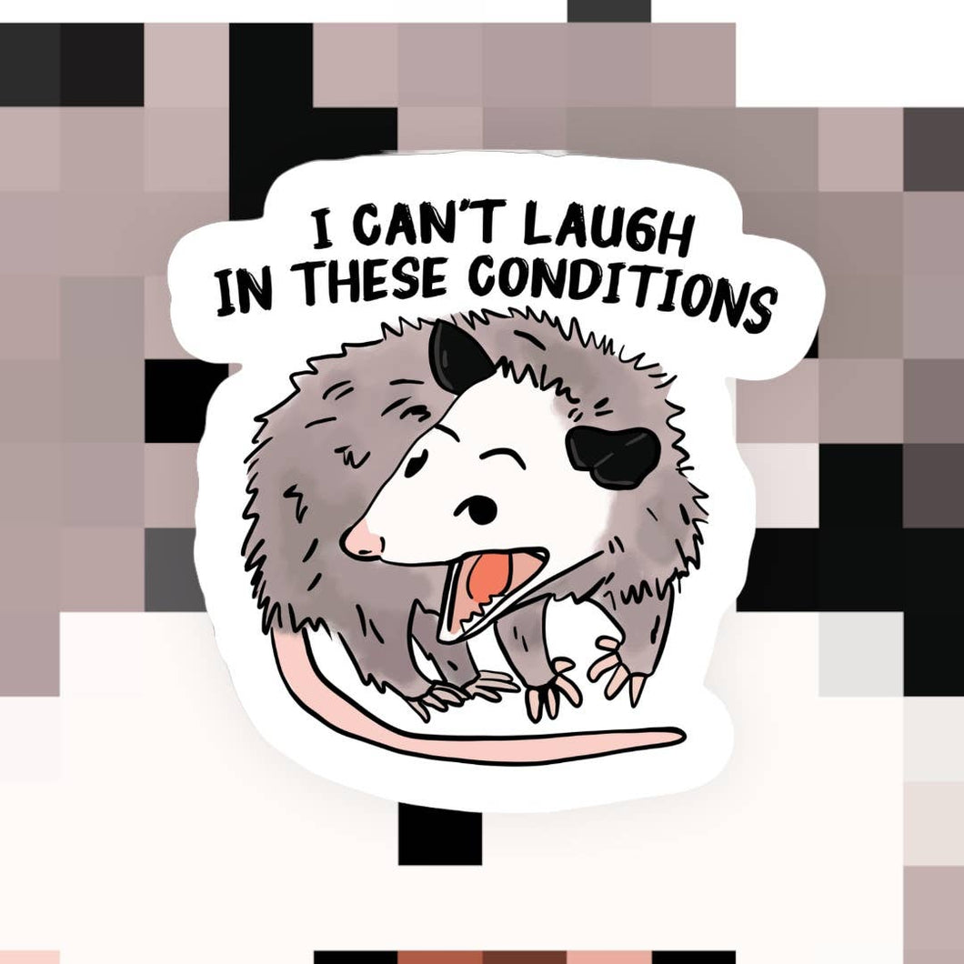 Live Laugh in These Conditions Sticker