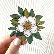 Load image into Gallery viewer, Clear White Flower Sticker 3.25x3.25in..

