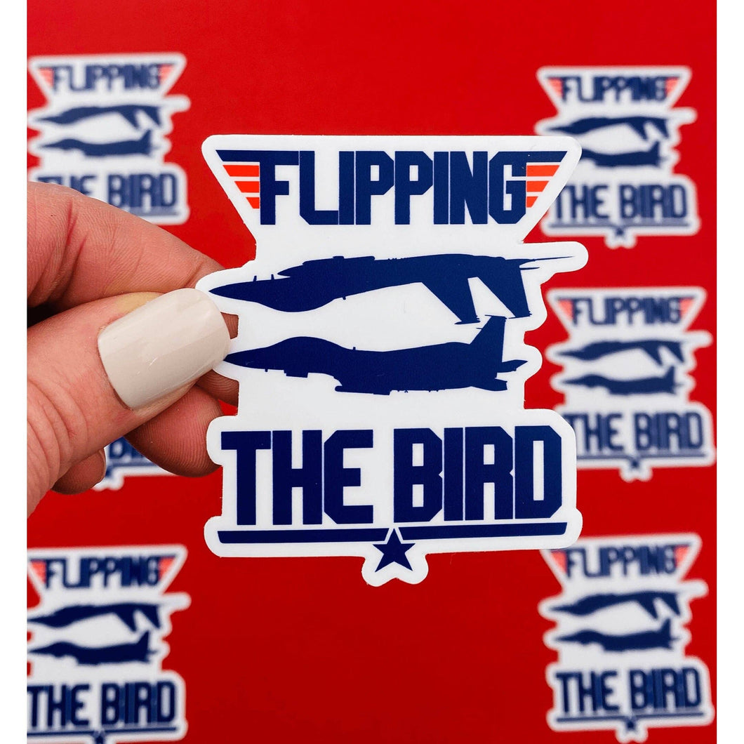 Funny Aviation Sticker - Flipping the Bird Sticker