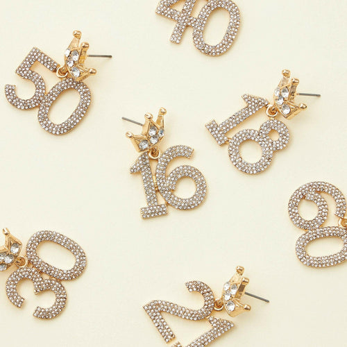 Birthday Celebration Rhinestone Earrings.