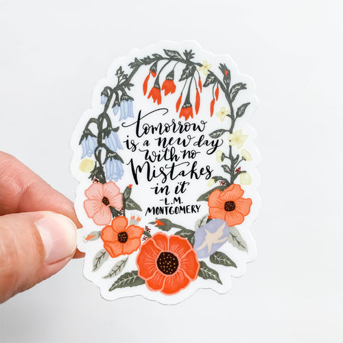 New Day Anne Of Green Gables Floral Sticker Decal.