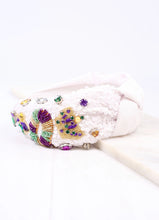 Load image into Gallery viewer, Mardi Party Krewe Headband WHITE
