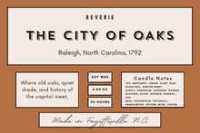 Load image into Gallery viewer, The City Of Oaks Candle - Raleigh, North Carolina, 1792
