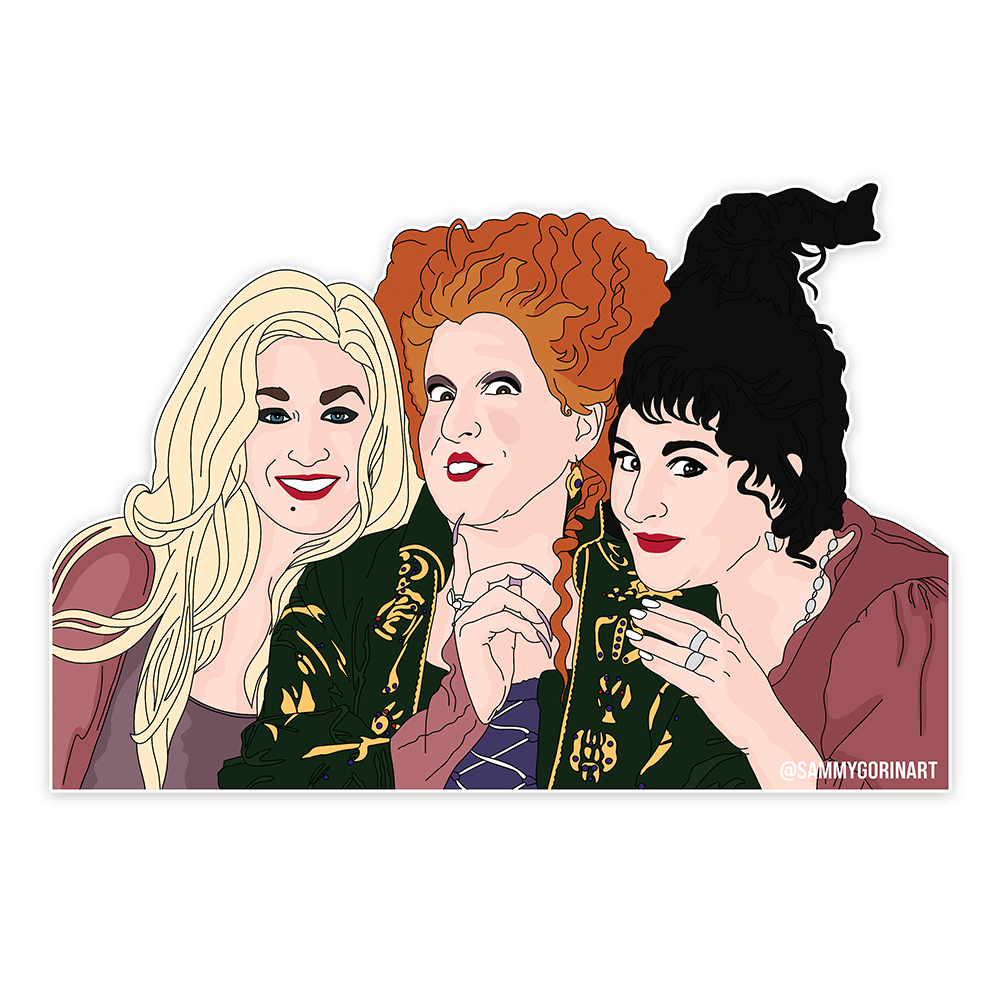 Sanderson Sisters, Halloween Sticker.