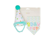 Load image into Gallery viewer, Birthday Pup S/M Bandana Hat Set.
