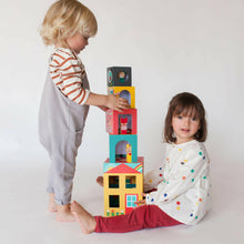 Load image into Gallery viewer, Peek-A-Boo House Stacking Blocks Play Set.
