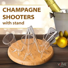 Load image into Gallery viewer, Champagne Shooter 4pk With Stands - Reusable Acrylic
