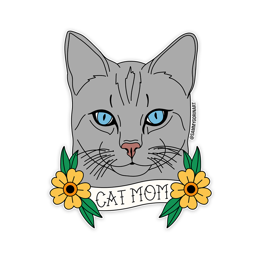 Cat Mom Sticker.