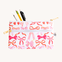 Load image into Gallery viewer, Pink Bows Pencil Pouch.
