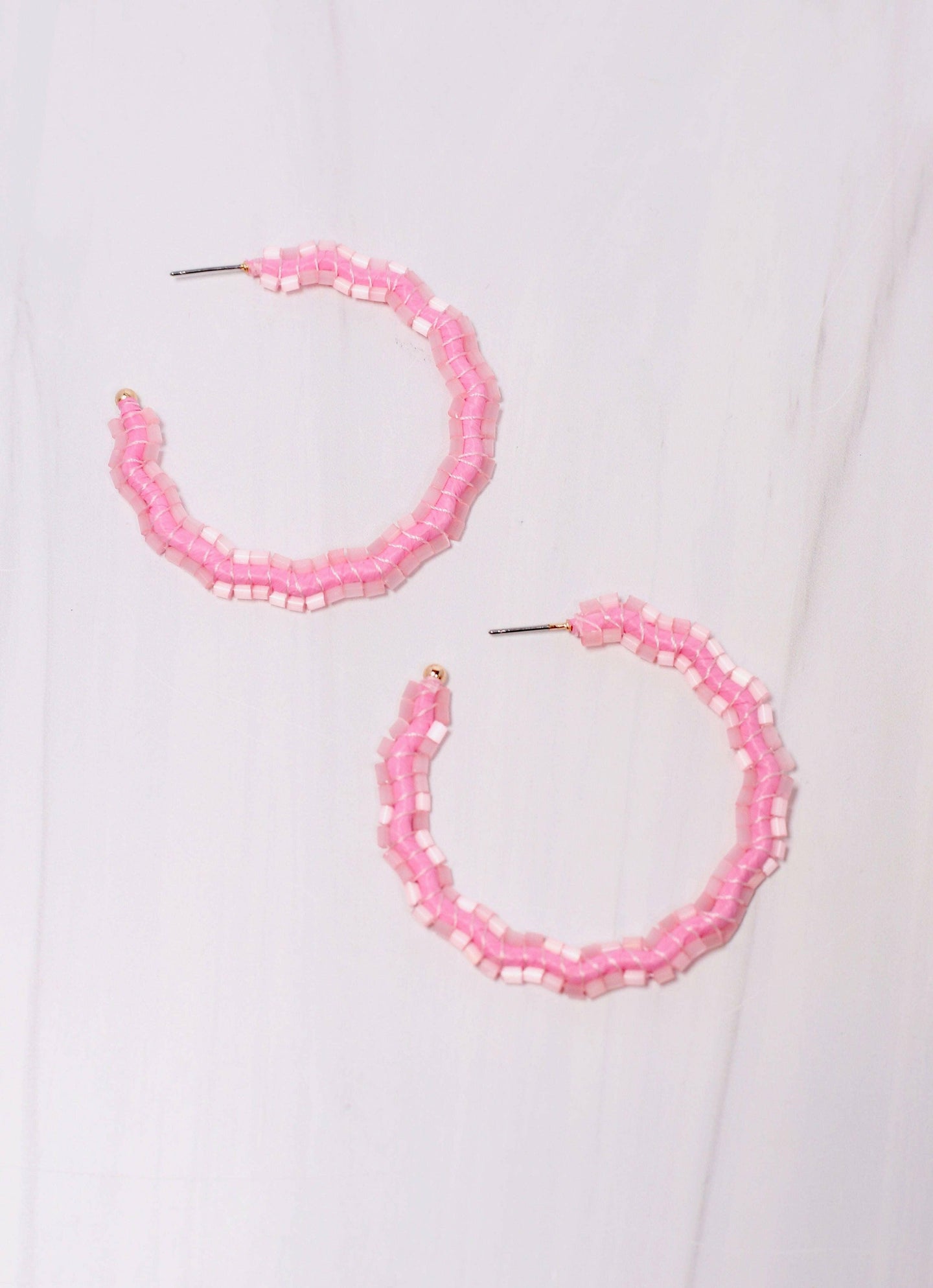 Dobson Beaded Hoop Earring LIGHT PINK.