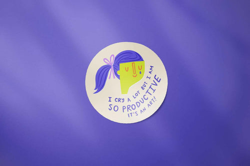 I Cry A Lot But I Am So Productive Taylor Vinyl Sticker.